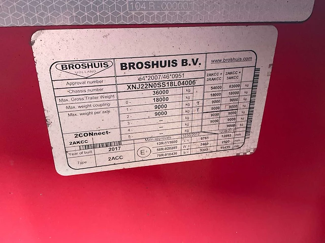 2018 broshuis 5akcc oplegger combi container (75120-215+213+214) - afbeelding 5 van  14