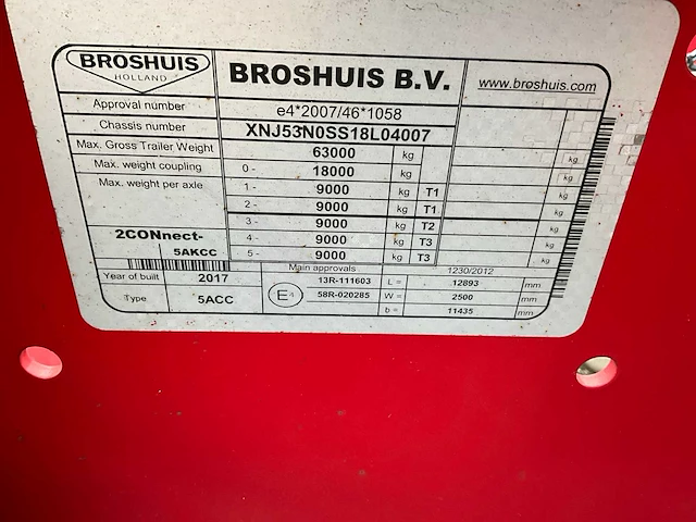 2018 broshuis 5akcc oplegger combi container (75120-215+213+214) - afbeelding 6 van  14