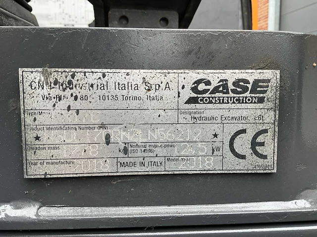 2018 case - cx17c - minigraafmachine - afbeelding 25 van  33