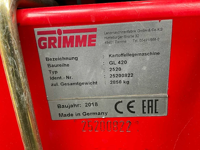 2018 grimme gl420 aardappelplanter - afbeelding 16 van  23