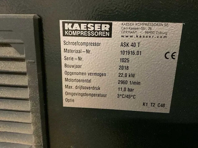 2018 kaeser ask 40t luchtcompressor - afbeelding 5 van  8