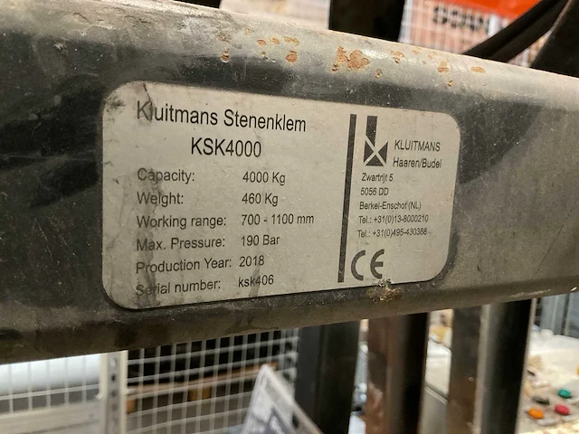 2018 kluitmans ksk4000 steenklem - afbeelding 7 van  8