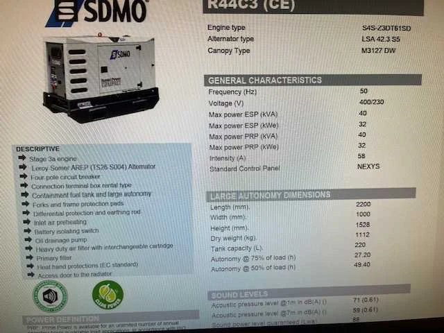 2018 kohler sdmo r44 c3 noodstroomaggregaat - afbeelding 6 van  14