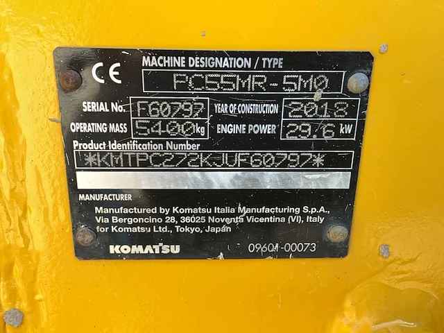 2018 komatsu pc55mr-5m0 midigraafmachine - afbeelding 24 van  30