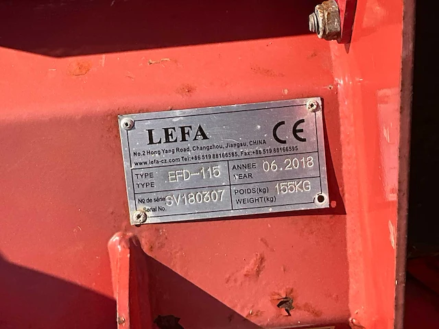 2018 lefa efd-115 klepelmaaier - afbeelding 4 van  5