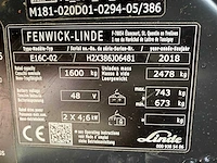 2018 linde e16 vorkheftruck - afbeelding 37 van  42