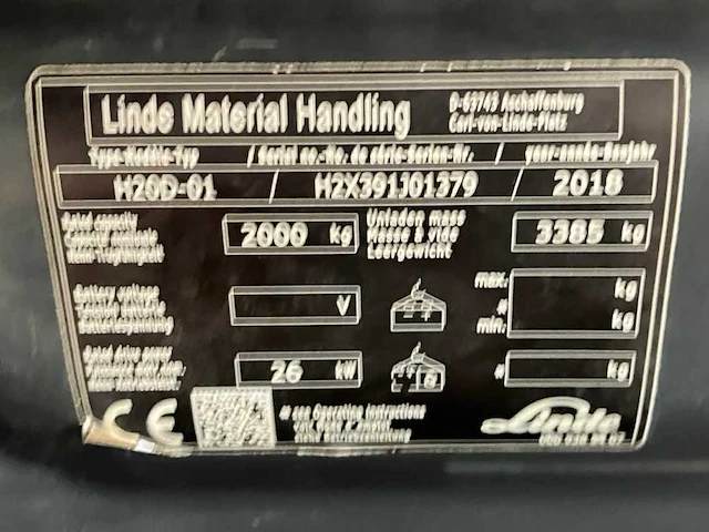 2018 linde h20 evo vorkheftruck - afbeelding 21 van  28