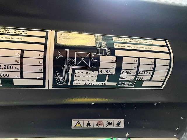 2018 linde h30t vorkheftruck met uitschuifbare lepels - afbeelding 25 van  32