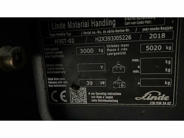 2018 linde h30t vorkheftruck - afbeelding 73 van  75