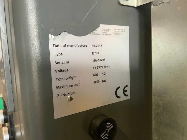 2018 matco b700 palletfoliewikkelaar - afbeelding 7 van  7