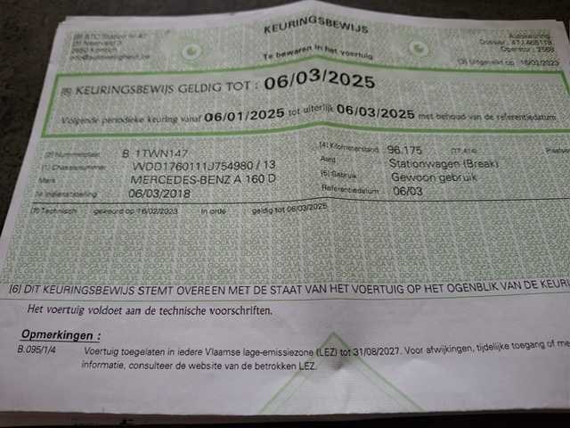 2018 mercedes-benz a 160 d stationwagen - afbeelding 20 van  30