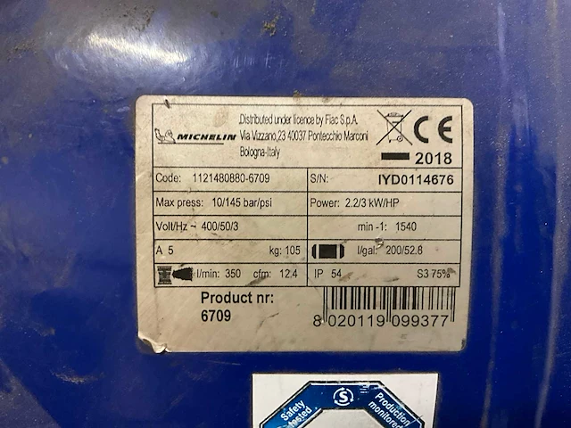2018 michelin 200 luchtcompressor - afbeelding 2 van  8