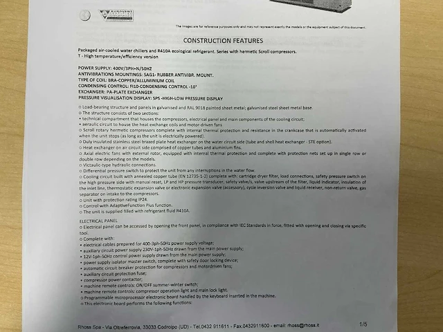 2018 rhoss tcaety 279 chiller koelunit - afbeelding 3 van  14