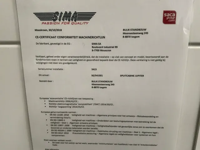 2018 sima jupiter 50/541501 verfspuitcabine - afbeelding 4 van  12
