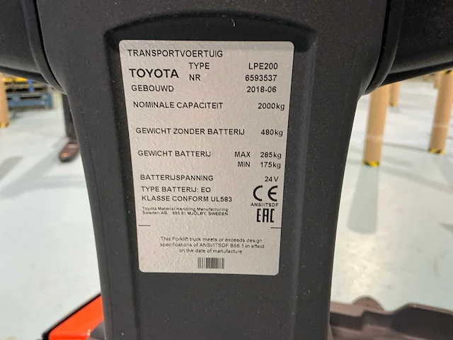 2018 toyota bt levio electropallettruck - afbeelding 2 van  10
