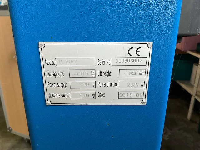 2018 tyreon tl40e2 hefbrug - afbeelding 6 van  14
