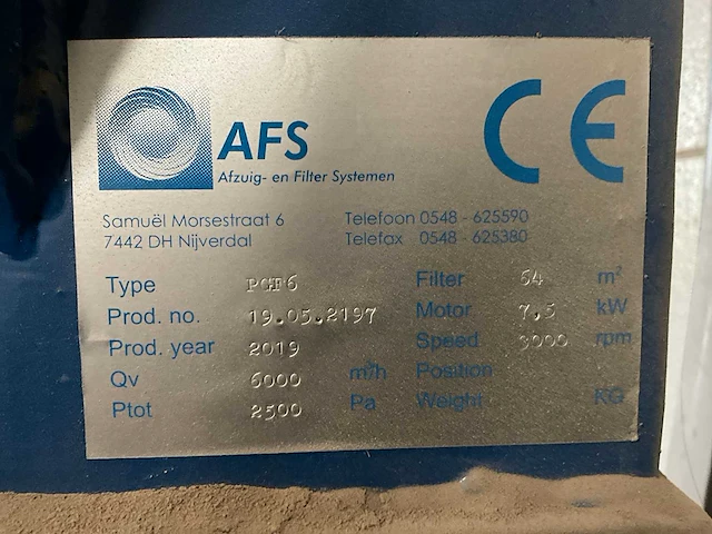 2019 afs pgf 6 filterafzuiginstallatie - afbeelding 12 van  13