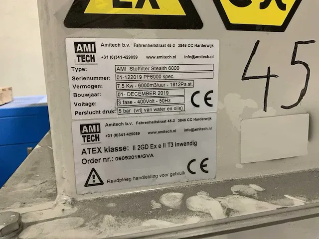 2019 amitech ami stoffilter stealth 6000 zinkafzuiging / straalstof afzuiging - afbeelding 10 van  18