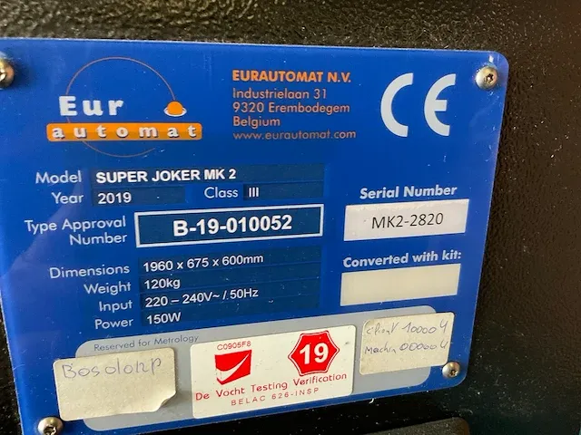 2019 eurautomat super joker mk 2 speelautomaat - afbeelding 4 van  4
