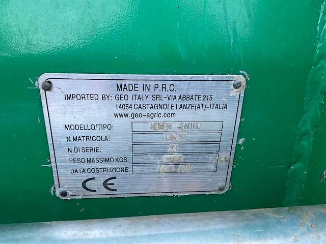 2019 geo mower agn 160 klepelmaaier - afbeelding 6 van  7