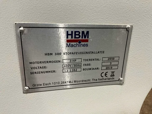 2019 hbm 300 filterafzuiginstallatie - afbeelding 6 van  6