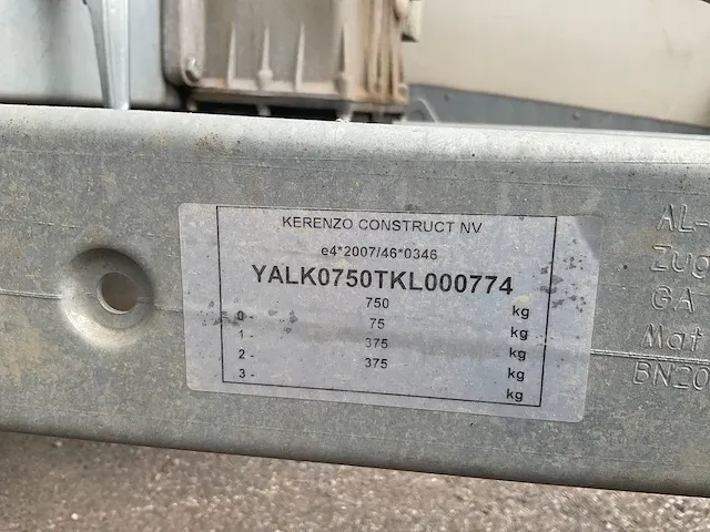 2019 kerenzo k0750t aanhangwagen - afbeelding 7 van  9