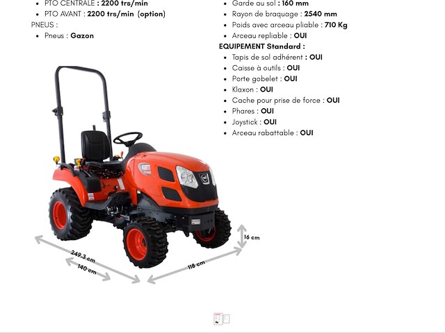 2019 kioti cs2520 + sm2420 + bac 630l minitractor - afbeelding 31 van  39