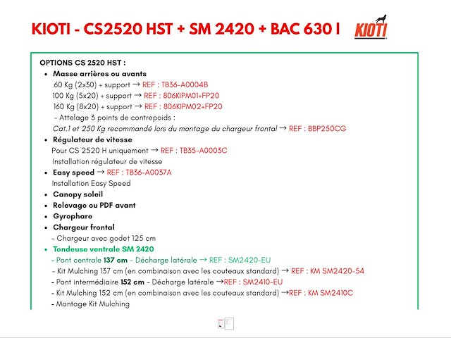 2019 kioti cs2520 + sm2420 + bac 630l minitractor - afbeelding 32 van  39
