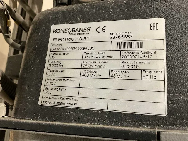 2019 konecranes cxt neo bovenloophalkraan - afbeelding 9 van  15
