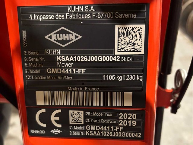 2019 kuhn gmd4411-ff magere hein - afbeelding 28 van  35