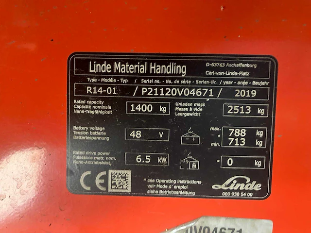 2019 linde r14 reach truck - afbeelding 46 van  50
