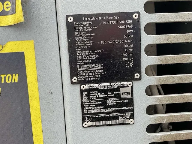 2019 lissmac multicut 900 sgh betonzaag - afbeelding 7 van  16