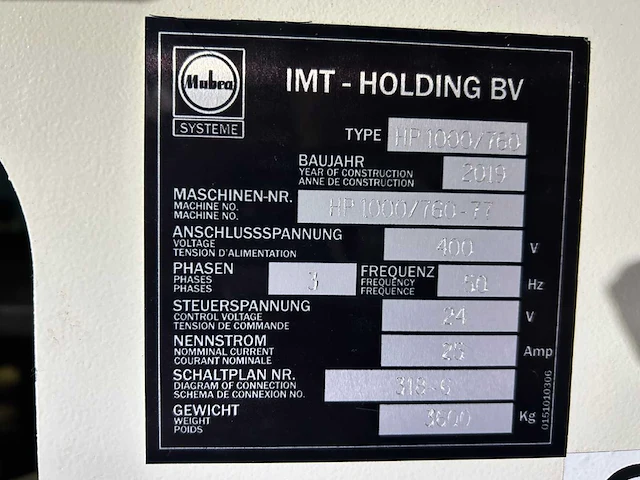 2019 mubea hp1000/760 pons- en knipmachine - afbeelding 5 van  5