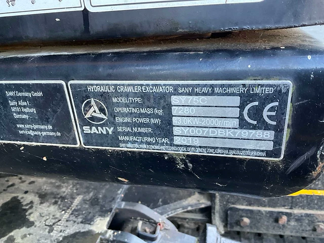 2019 sany sy75c rupsgraafmachine - afbeelding 19 van  28