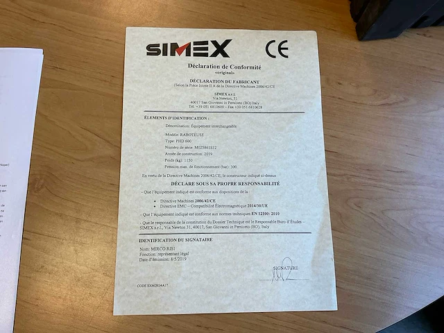 2019 simex phd600 asfaltfreesmachine - afbeelding 11 van  19