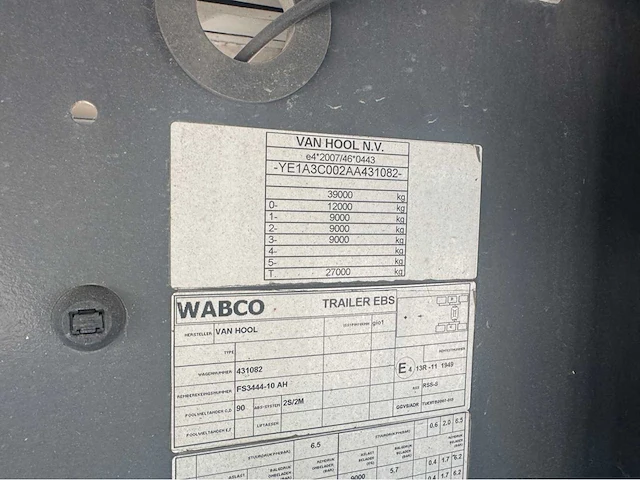2019 van hool a3c002 schuifzeiloplegger met meeneemheftruck - afbeelding 25 van  39