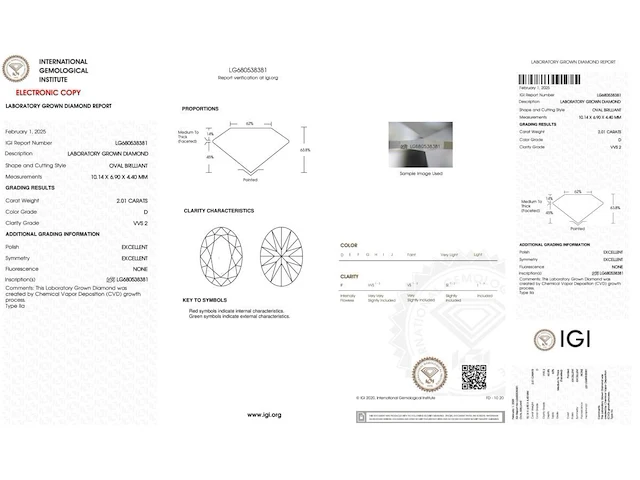 2.01ct d vvs2 with igi certificate - afbeelding 4 van  4