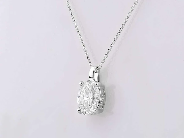 2.01cts lab grown diamond necklace with pendant 18 inch - afbeelding 2 van  8