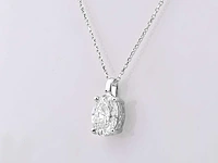 2.01cts lab grown diamond necklace with pendant 18 inch - afbeelding 2 van  8