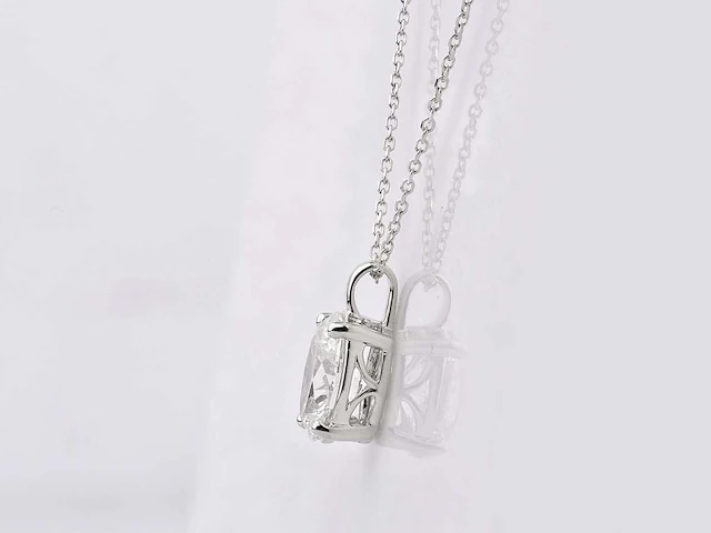 2.01cts lab grown diamond necklace with pendant 18 inch - afbeelding 3 van  8