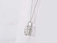 2.01cts lab grown diamond necklace with pendant 18 inch - afbeelding 3 van  8