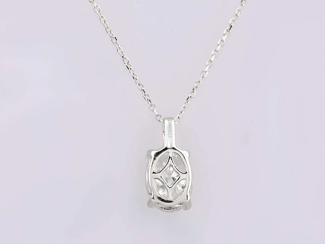 2.01cts lab grown diamond necklace with pendant 18 inch - afbeelding 4 van  8