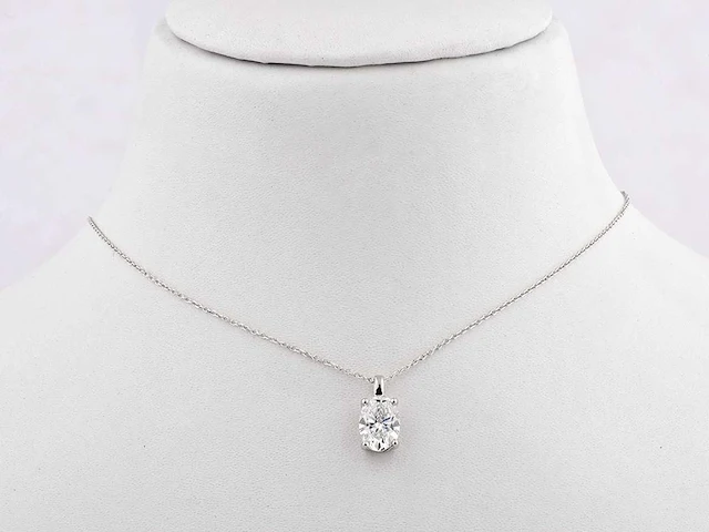 2.01cts lab grown diamond necklace with pendant 18 inch - afbeelding 6 van  8