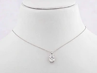 2.01cts lab grown diamond necklace with pendant 18 inch - afbeelding 6 van  8