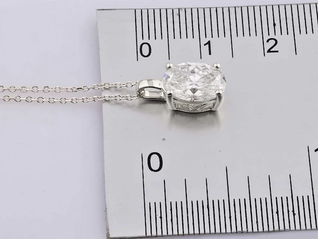 2.01cts lab grown diamond necklace with pendant 18 inch - afbeelding 7 van  8