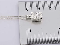 2.01cts lab grown diamond necklace with pendant 18 inch - afbeelding 7 van  8