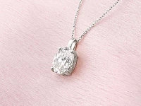 2.01cts lab grown diamond necklace with pendant 18 inch - afbeelding 8 van  8