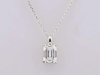 2.01cts lab grown diamond necklace with pendant 18 inch - afbeelding 1 van  8