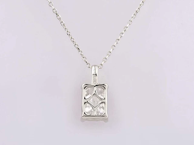 2.01cts lab grown diamond necklace with pendant 18 inch - afbeelding 4 van  8