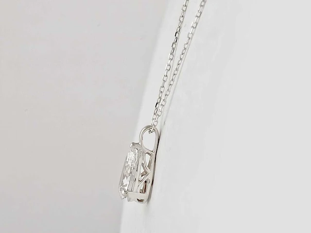 2.01cts lab grown diamond necklace with pendant 18 inch - afbeelding 1 van  5
